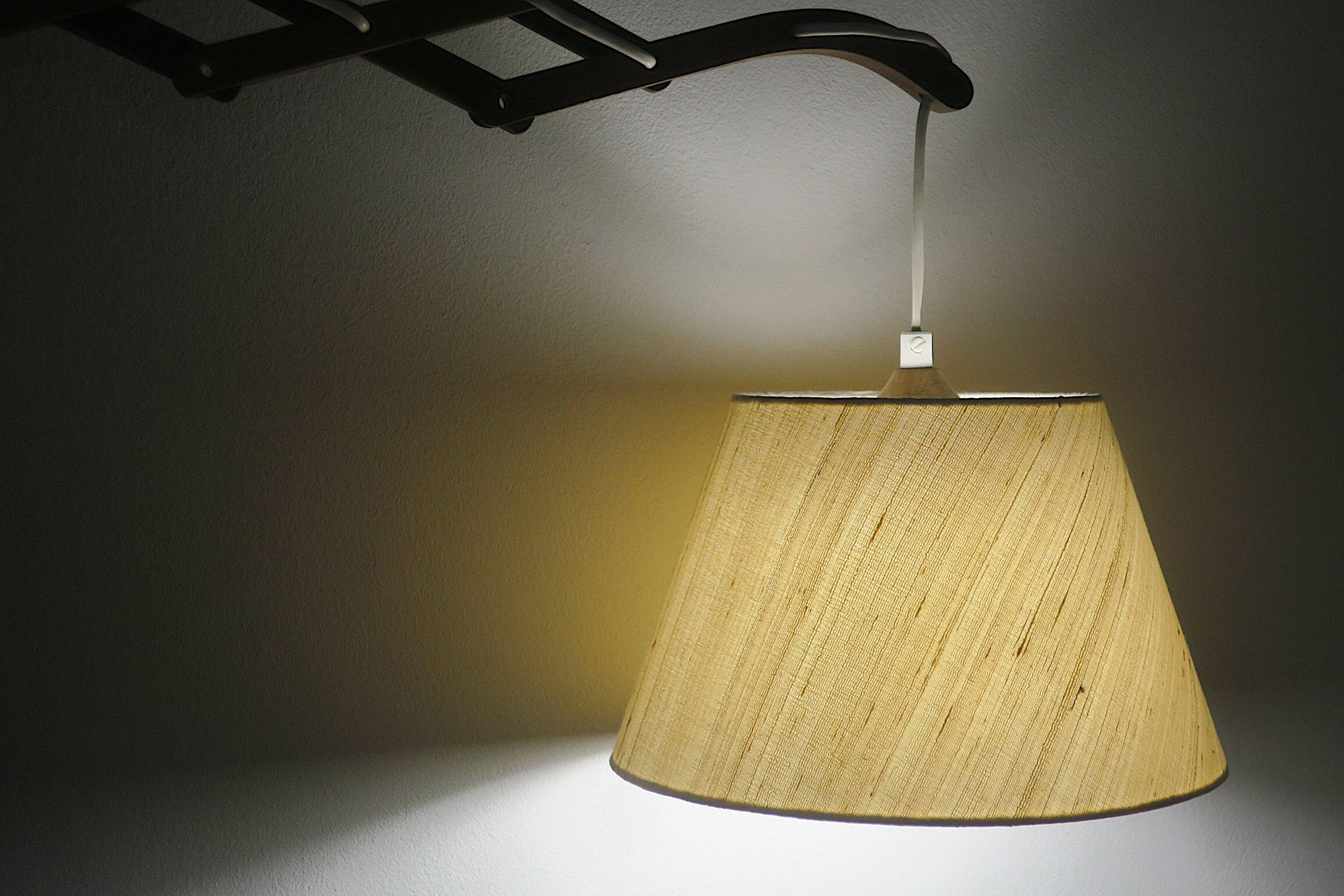 Large concertina wall light in teak by Eric Hansen / Le Klint, Denmark 1960