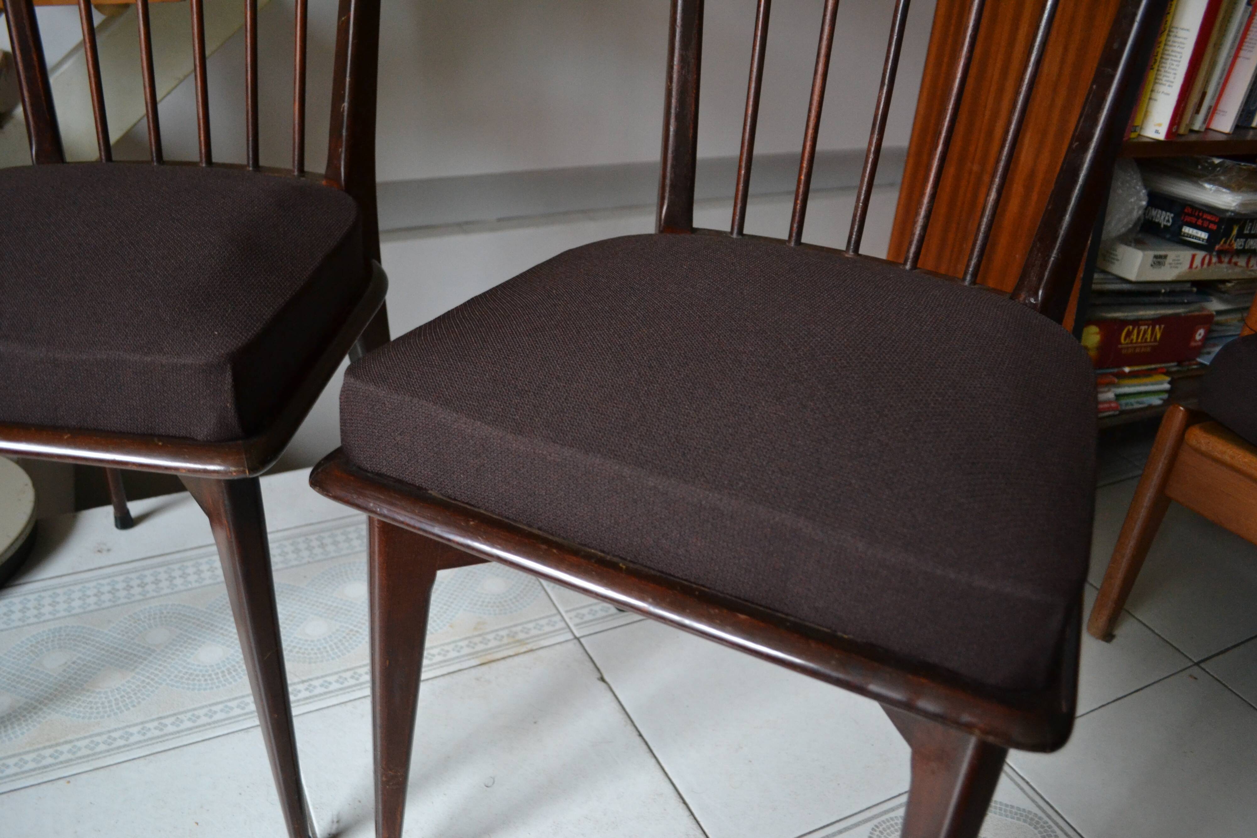 Pair of vintage charles Ramos chairs solid beech