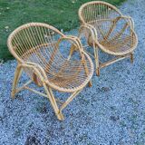 Pair of rattan chairs from the 50s