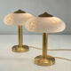 Paire de lampes à poser art déco verres de Clichy  & Laiton