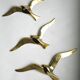 Trio d'oiseaux en laiton décoration murale années 70