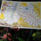Illustration monstera jaune