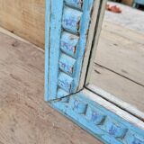 Ancien miroir Art déco en teck birman