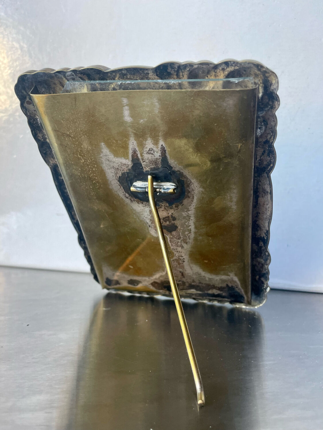 Art nouveau brass picture frame