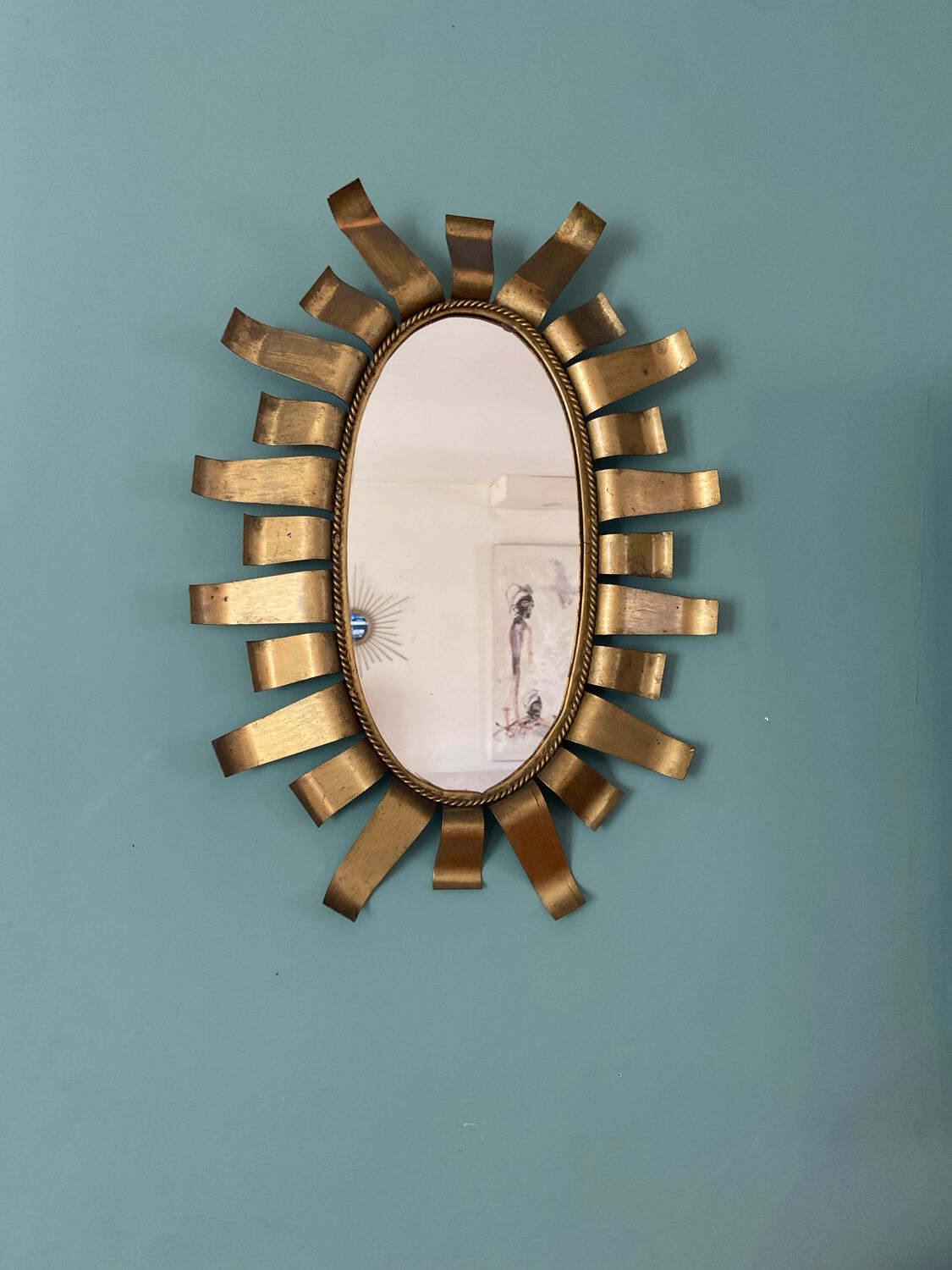 Vintage gilded metal mirror