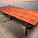 Vintage minimalist dining table chrome teak