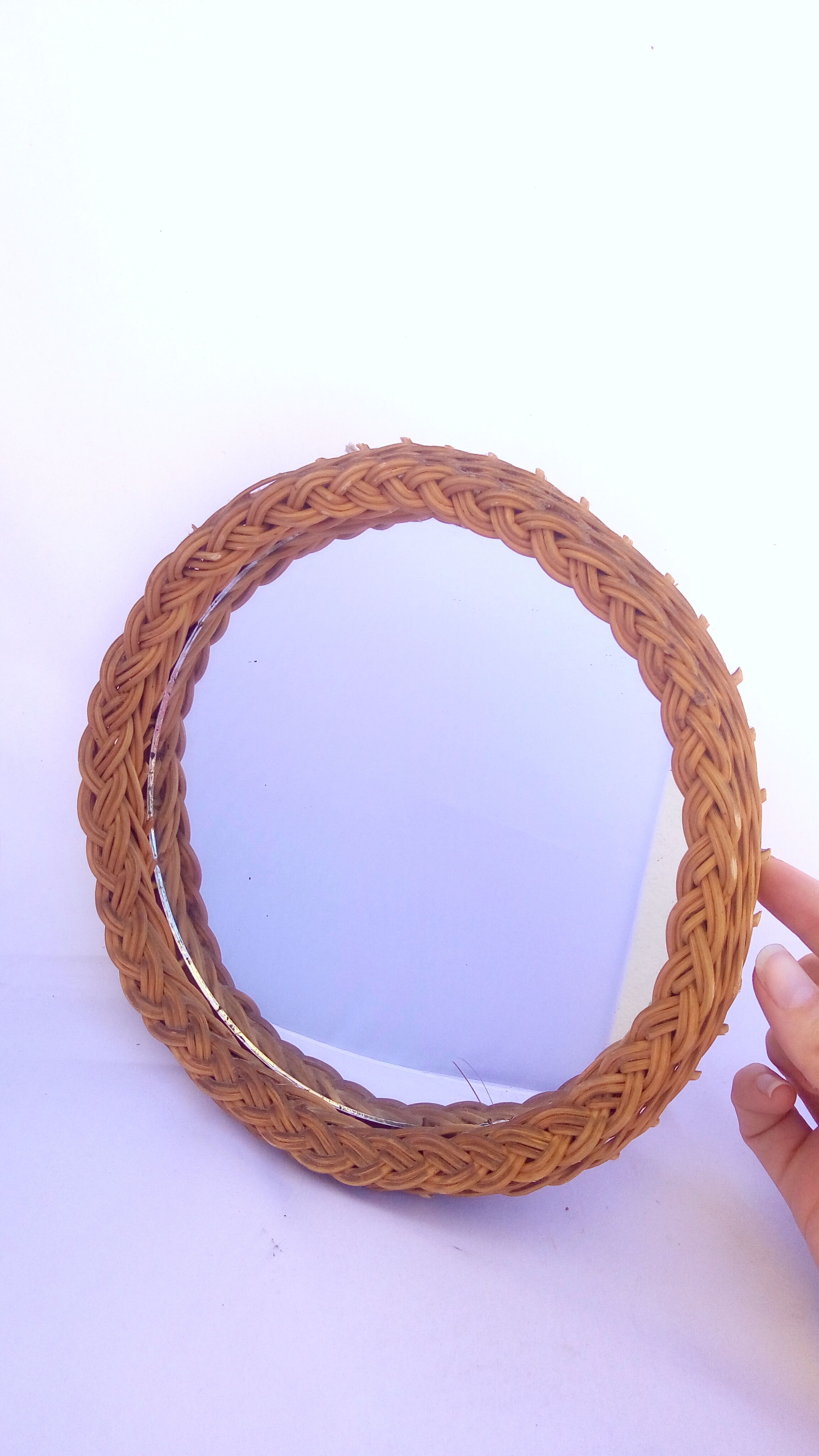 Mirror 20cm braided rattan