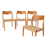Set 4 chairs model 77 by Niels Møller Chairs 1950