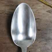 Set of 6 silver metal spoons