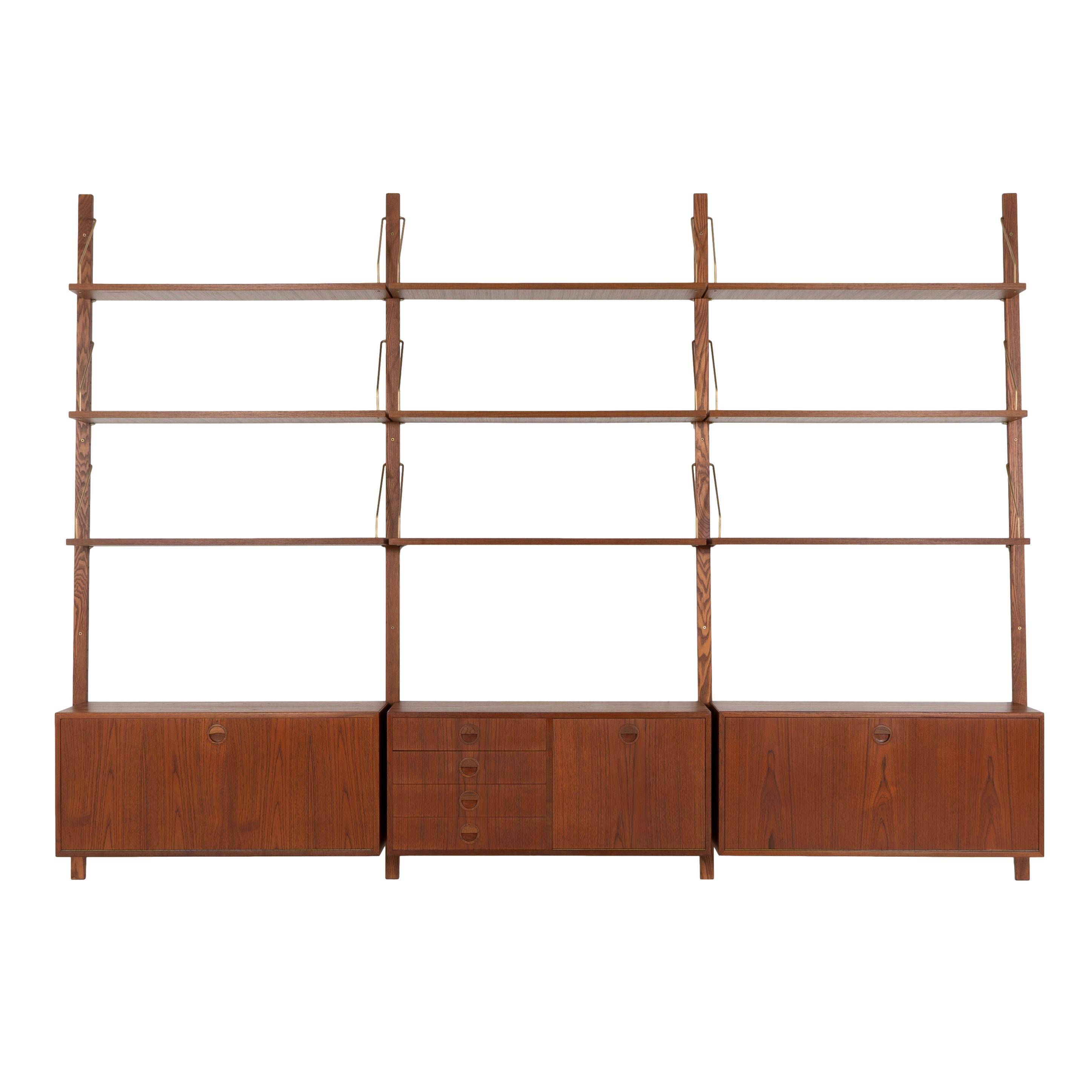 Teak modular shelving unit, Danish design, 1960s, designed by Rud Thygesen