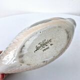 Gravy Boat With Handle Old Earthenware Ceramic Sarreguemines Salmon Fish Shape