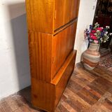 Mid century retro vintage teak stacking bookcase