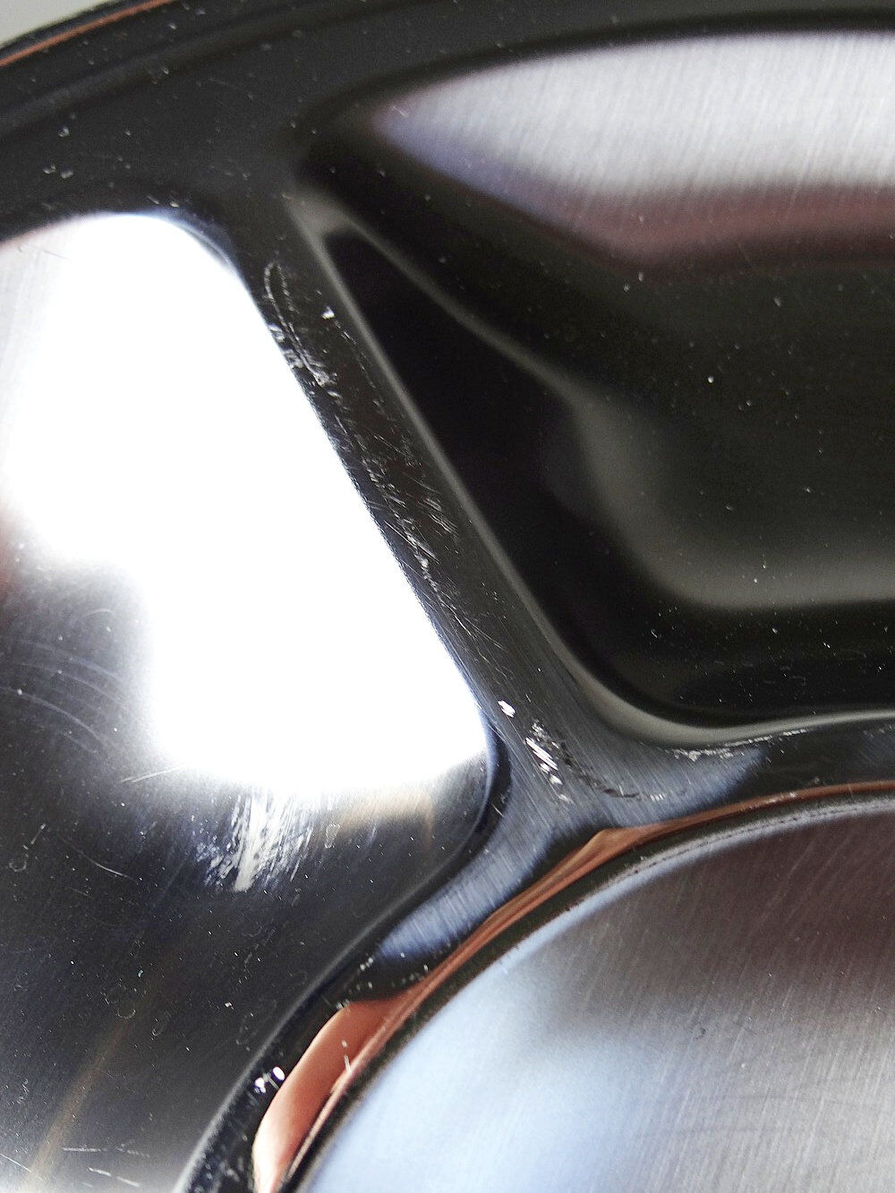 Large compartmented stainless steel hors d'oeuvre platter by Guy Degrenne, France, vintage.