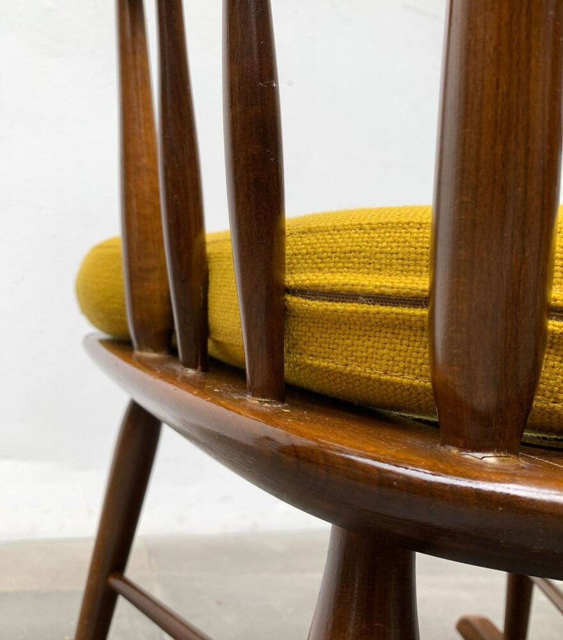 Mid-century rocking chair with new Kvadrat cushion by Børge Mogensen for FDB Møbler, 1960s.