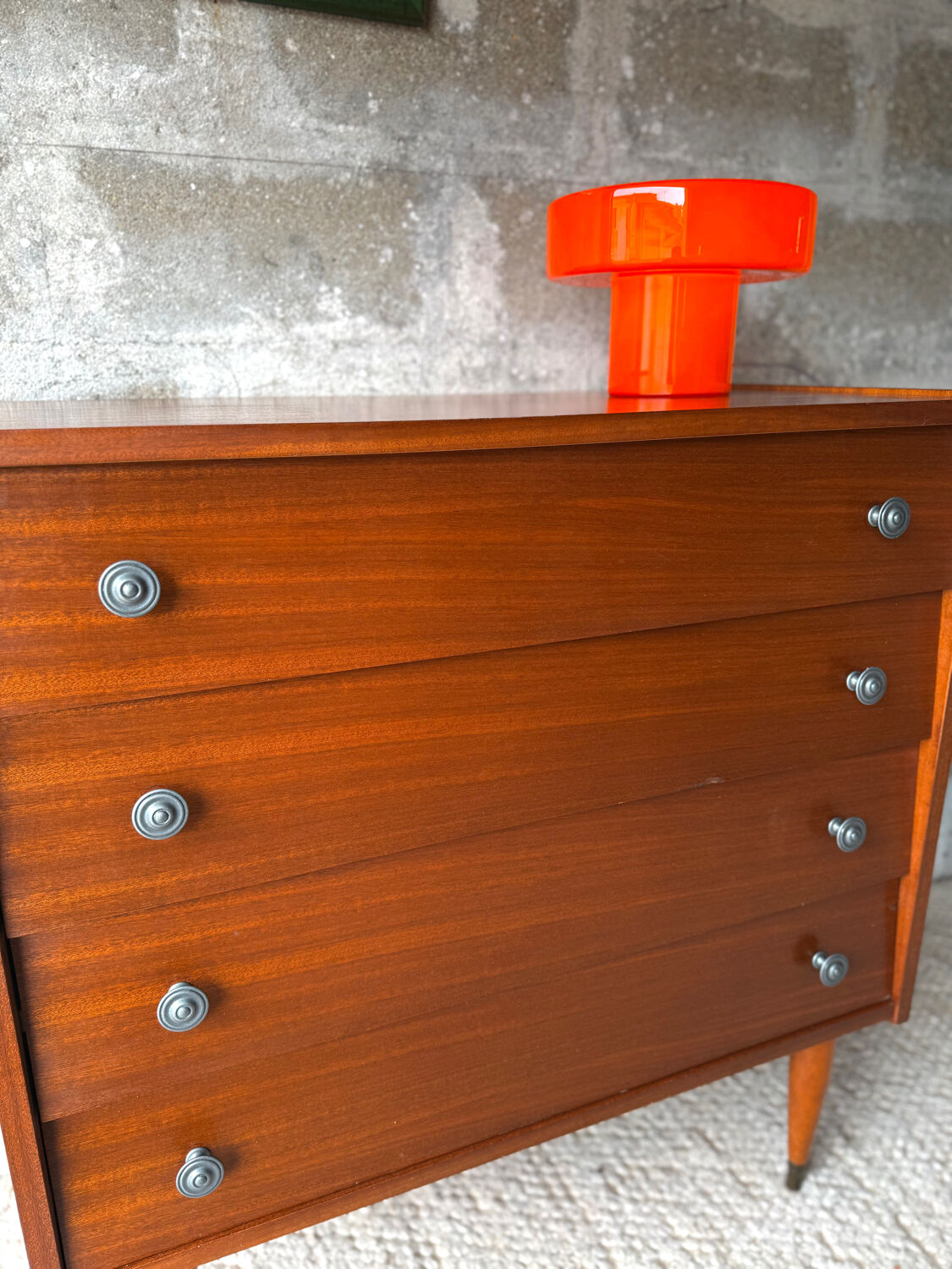 Vintage Scandinavian teak chest of drawers, 1960.