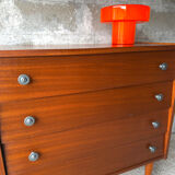 Vintage Scandinavian teak chest of drawers, 1960.