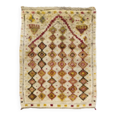 Antique Handmade Turkish Tulu Rug with Geometric Design, 100% Wool