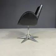 Alipes black swivel salon chair with chrome star base by Giorgetto Giugiaro for Gamma & Bross, Italy, contemporary, 85 × 70 × 60 cm