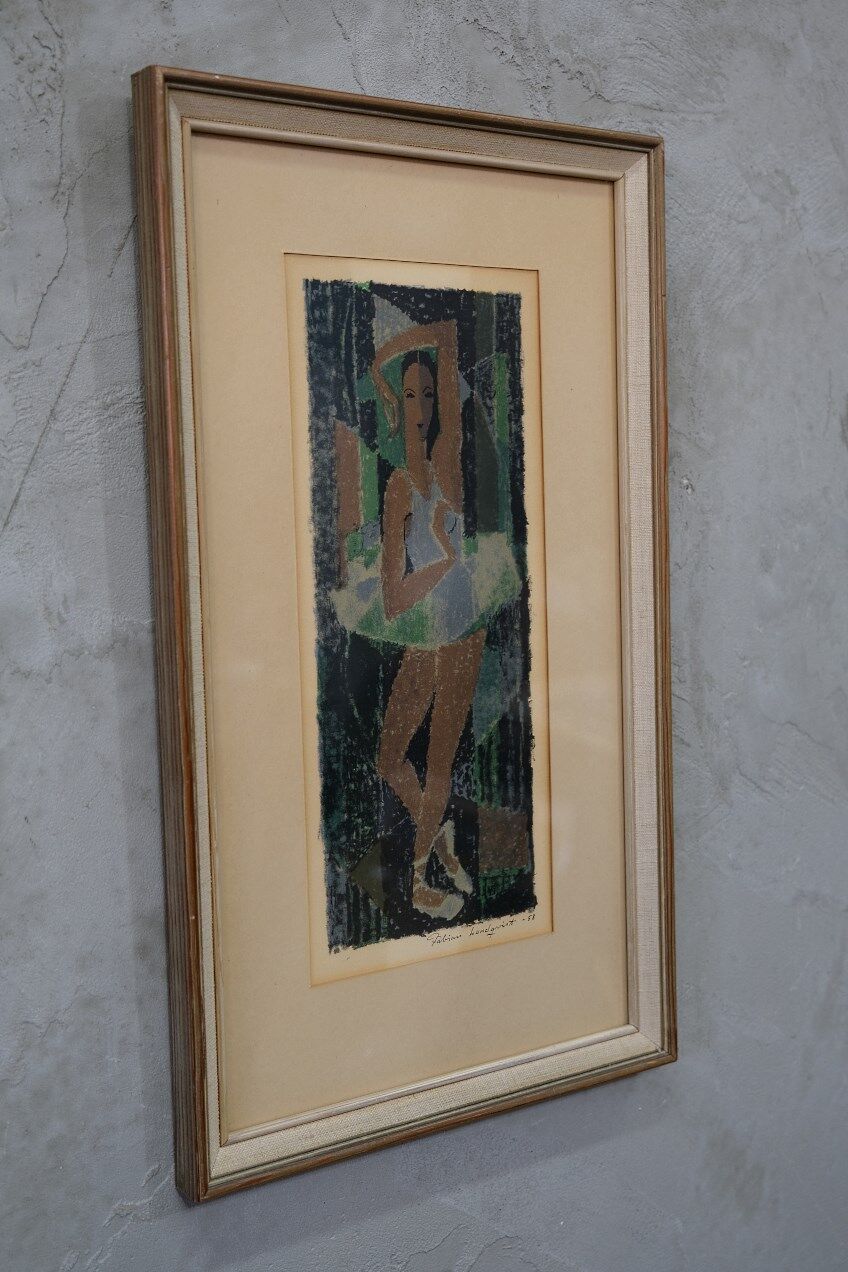 Fabian Lundqvist  (1913-1989), Swedish modern lithograph, 1958,  Framed