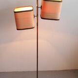 Lampadaire des années 1960 en teck et laiton