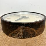 Black industrial factory wall clock from IBM, 1950s