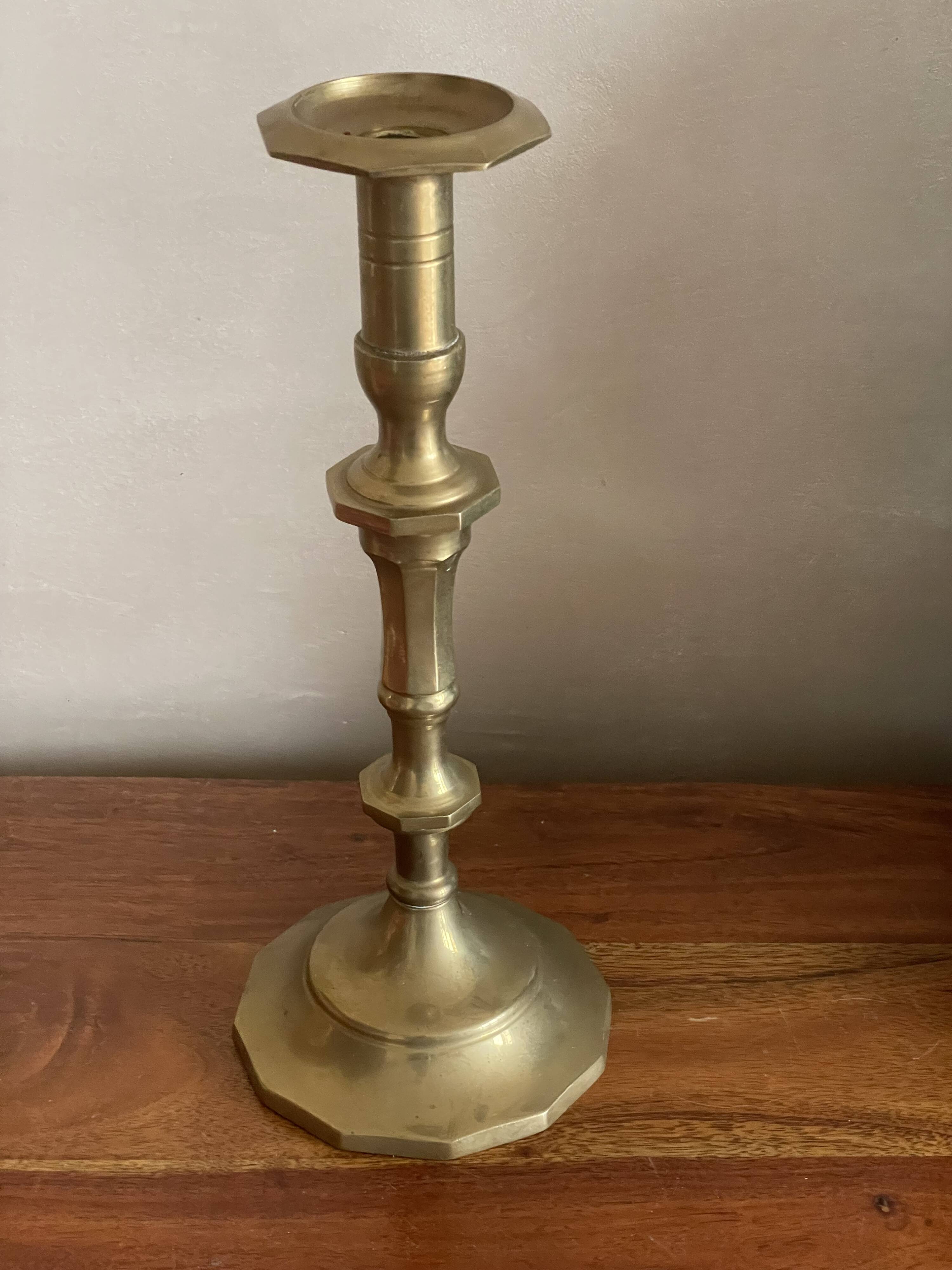 Large brass candle holder