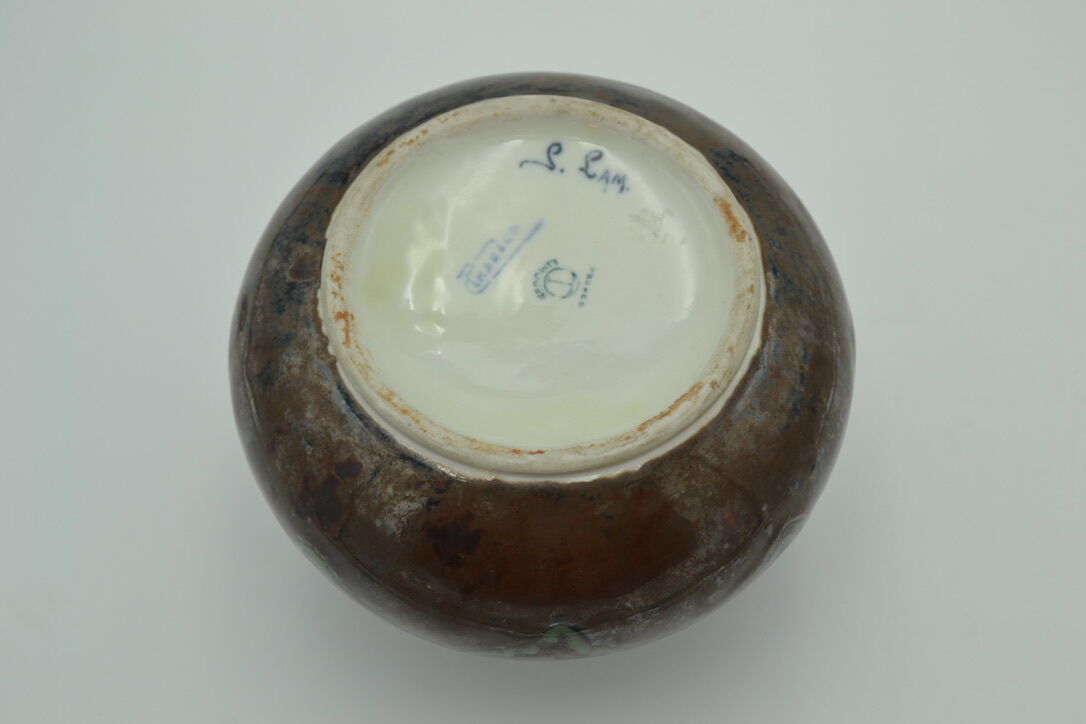 Vase Thistle Art deco porcelain from Limoges by Camille Tharaud