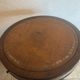Small furniture side table pedestal table 3 drawers top leather lion's paw in bronze