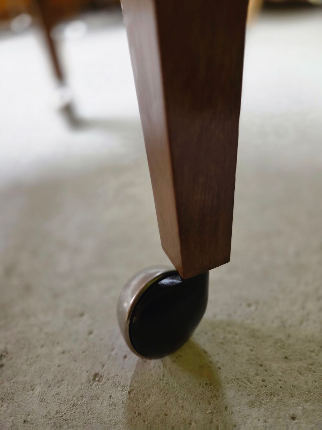 Teak serving table with casters, 1970s