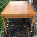Table bois blond avec rallonges années 60 vintage