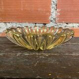 Vintage Murano Yellow Blown Glass Bowl #D527