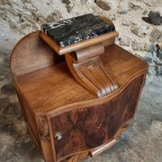 Table de chevet Art Déco française avec dessus en marbre, vers 1930