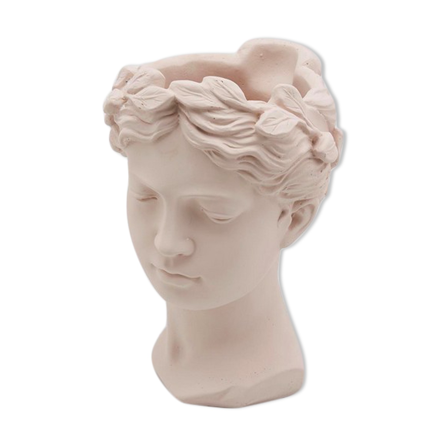 Woman's head pot cover "Athena" pale pink