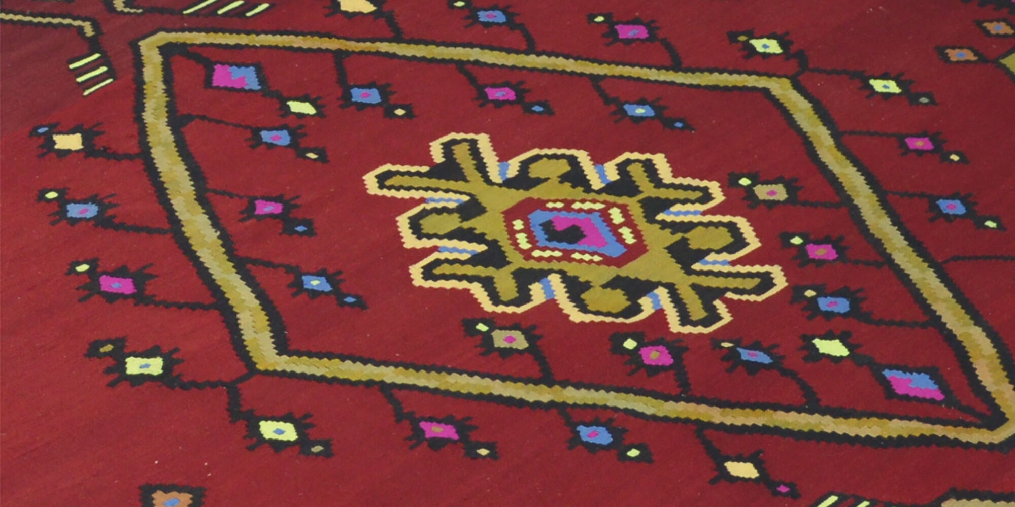 Anatolian handmade kilim rug 285 cm x 218 cm