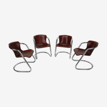 Set of 4 chairs for Cidue, 1970s, Italy