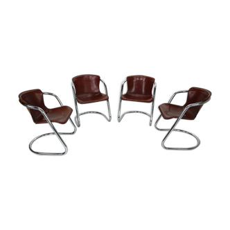 Set of 4 chairs for Cidue, 1970s, Italy