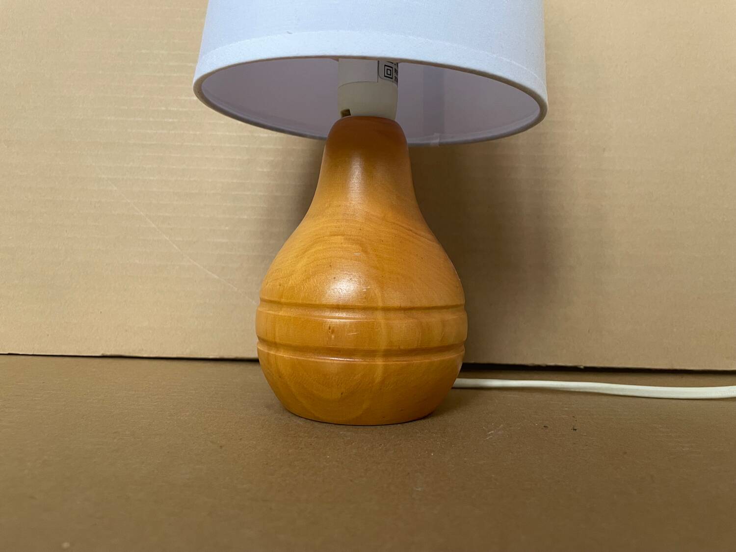 Small old turned wood lamp