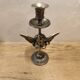 Silver-plated metal angel candle holder
