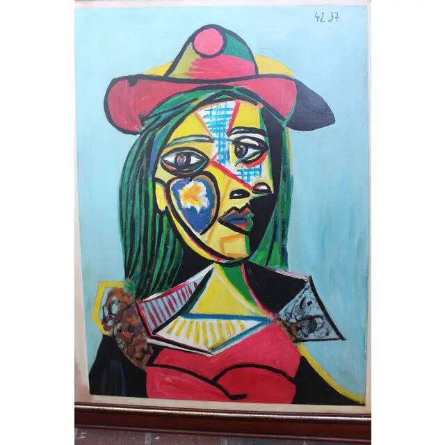 Vintage Cubist Female Portrait