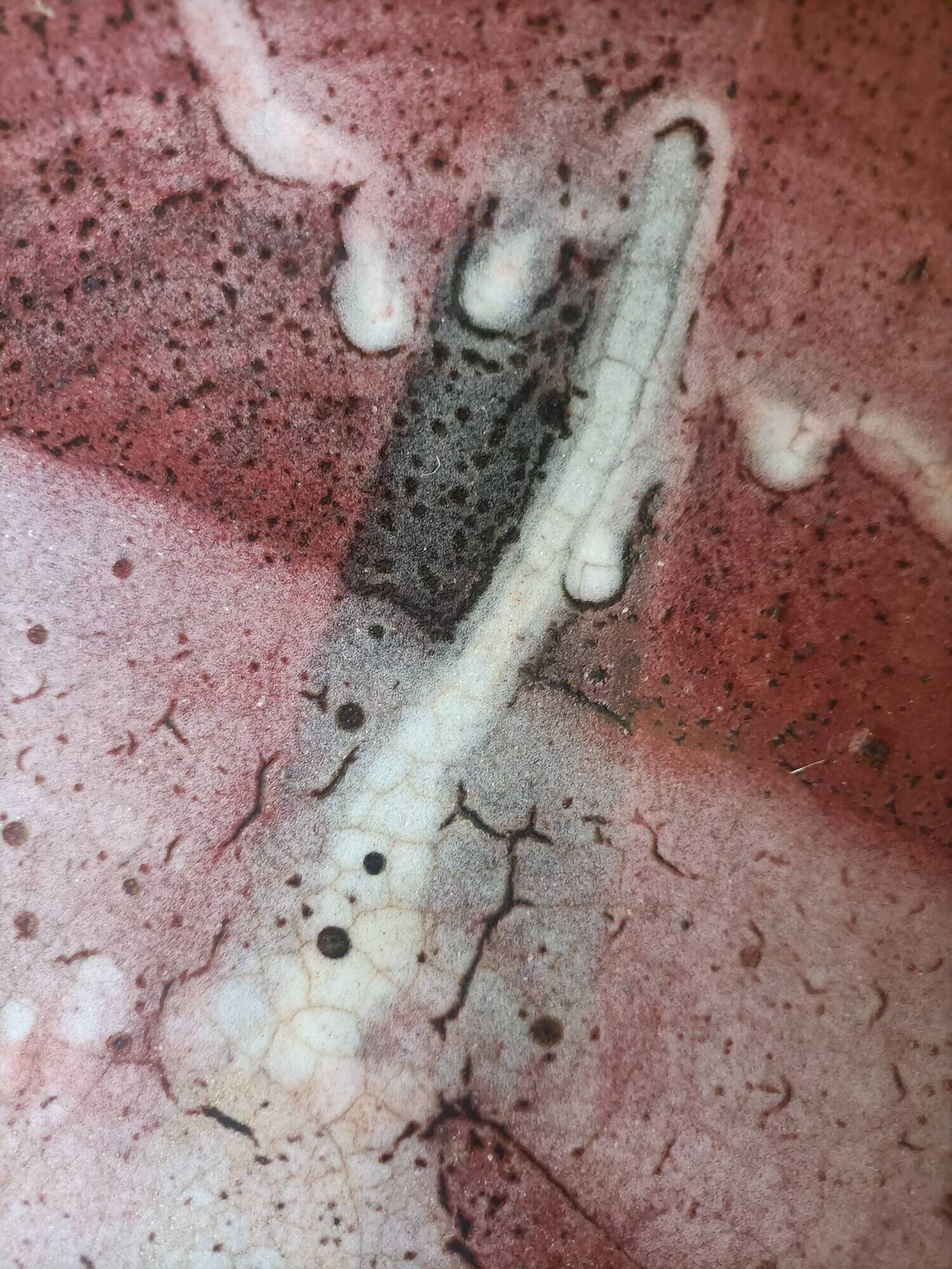 Signed ceramic fruit bowl on foot