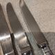 4 table knives with silver-plated metal handles, silversmith Christofle Malmaison
