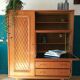 Meuble secrétaire vintage avec rotin