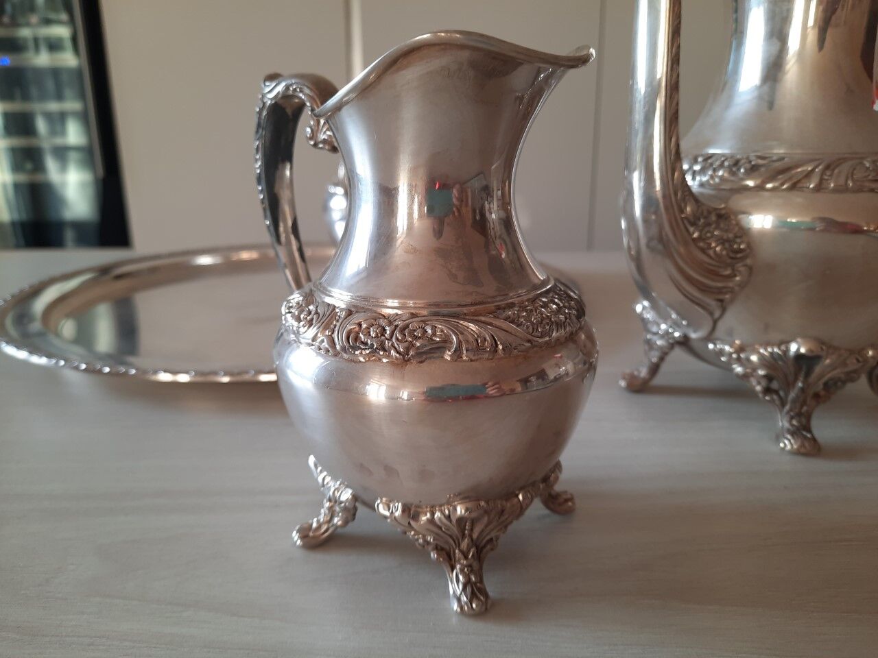 Silver metal coffee service