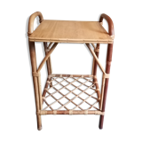 Vintage rattan wicker bedside table 1960 1970