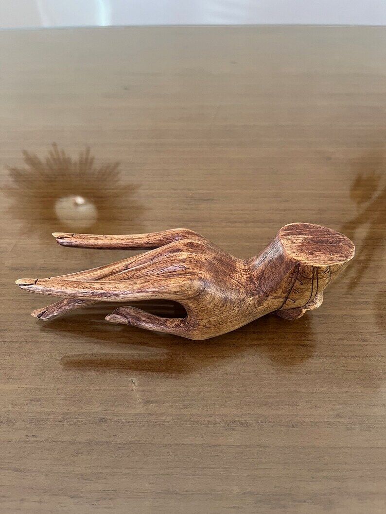 Empty wooden fig hand pocket decoration hand 1970