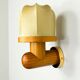 Italian "Cocoon" wall light, resin and pine wood, 1970s