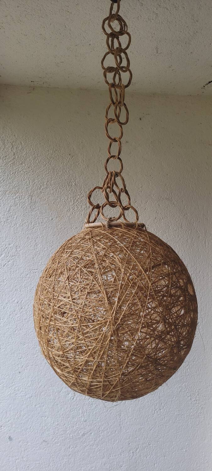 70's sisal pendant light