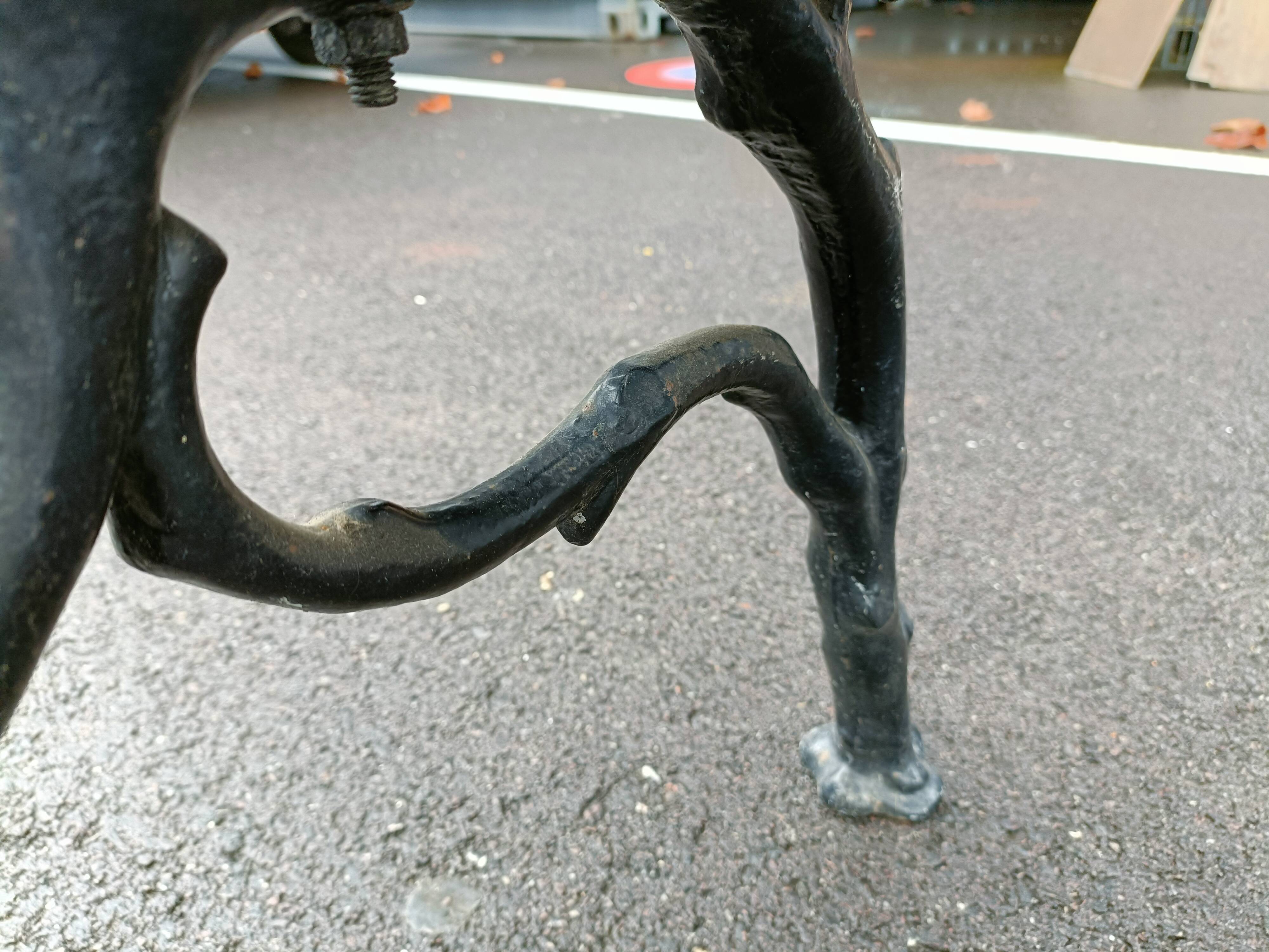 Garden bench old cast iron feet