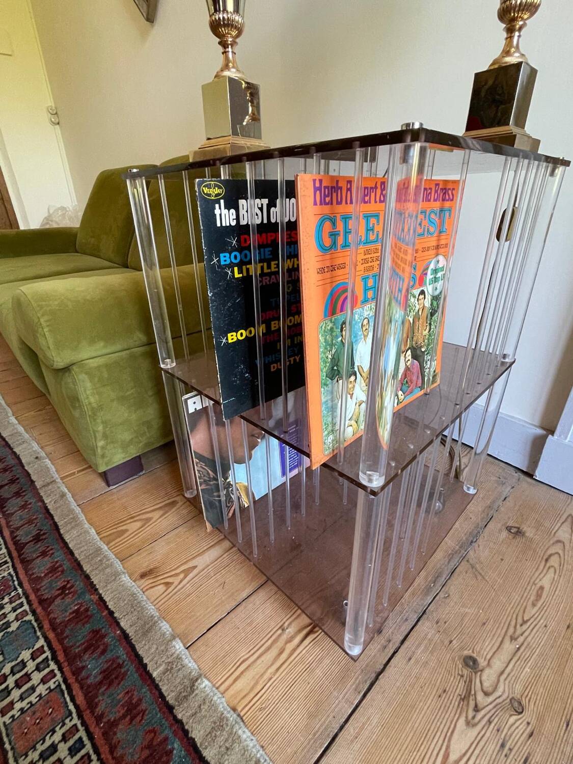 Vintage Sheet Music or Vinyl Shelf in Plexiglass - 1970s