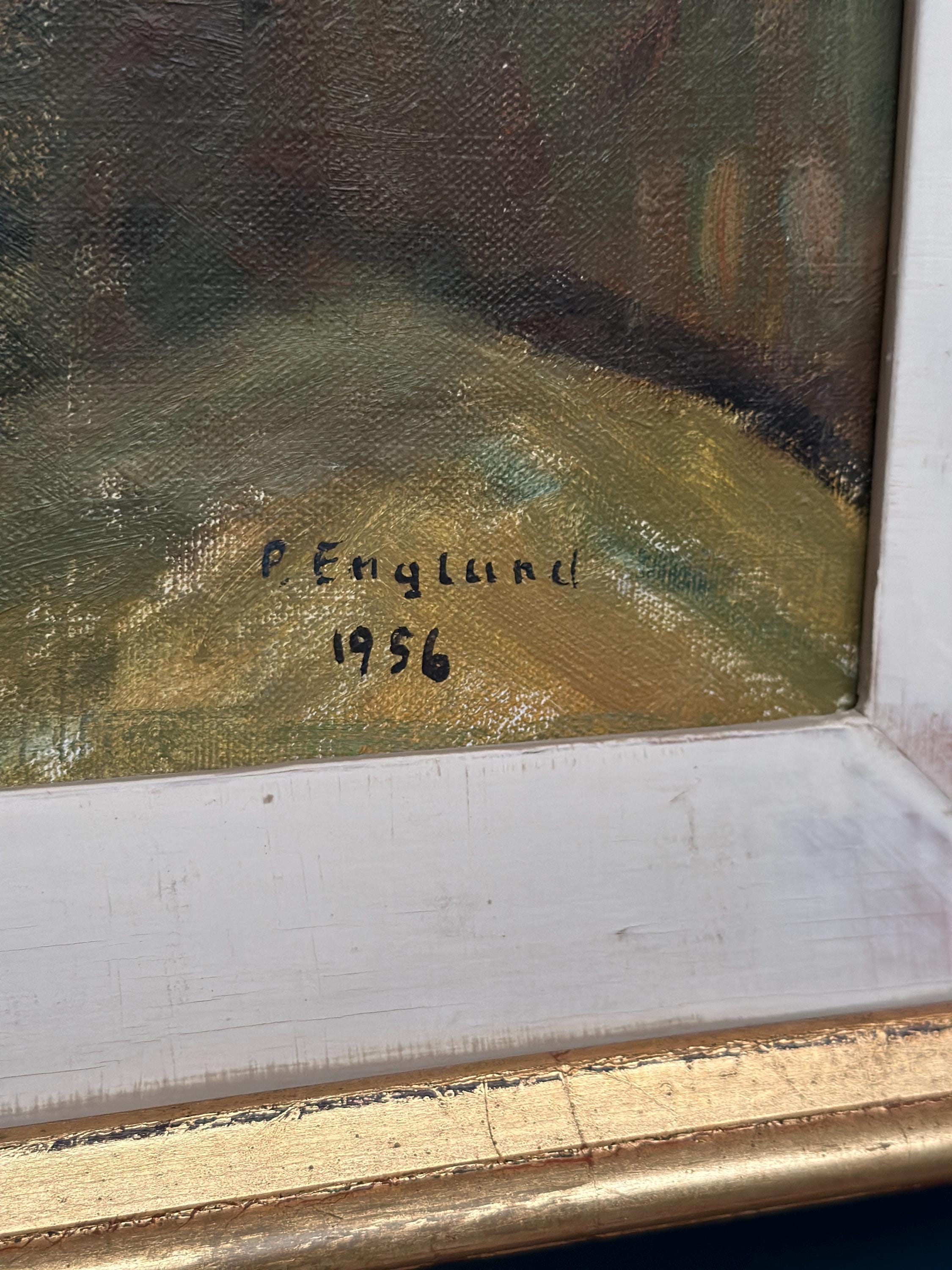 Swedish Oil on Canvas – “Landscape” by Per Englund – 1956